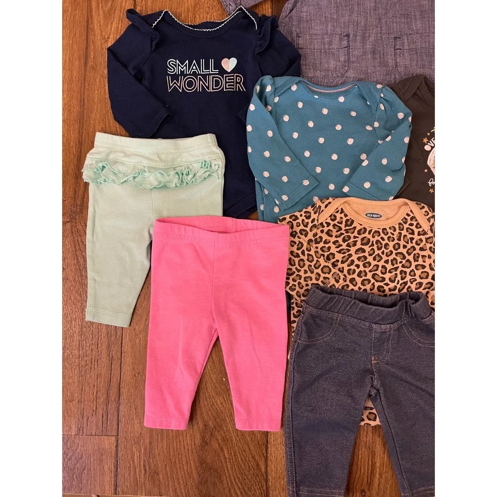 Baby Girl 0/3 Months Mix Match Pants Shirts Bodysuits Outfits Clothes Bundle Lot - Picture 10 of 13